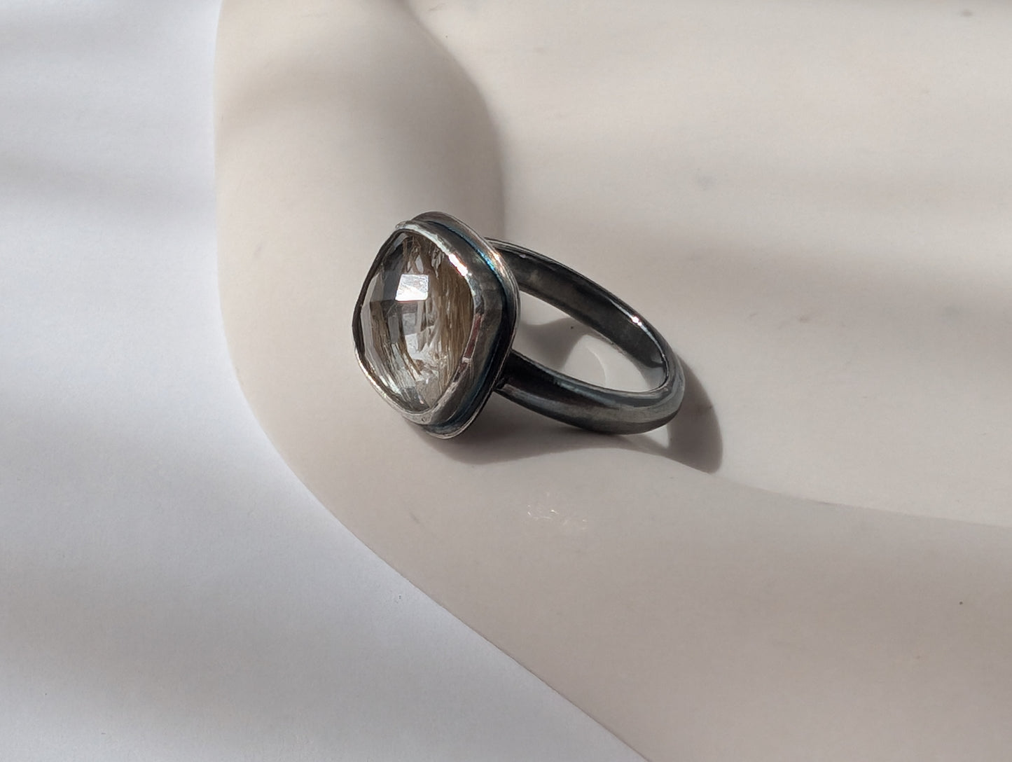 Rutile quartz ring