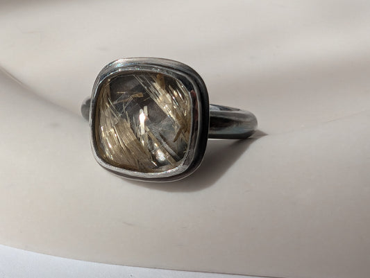 Rutile quartz ring