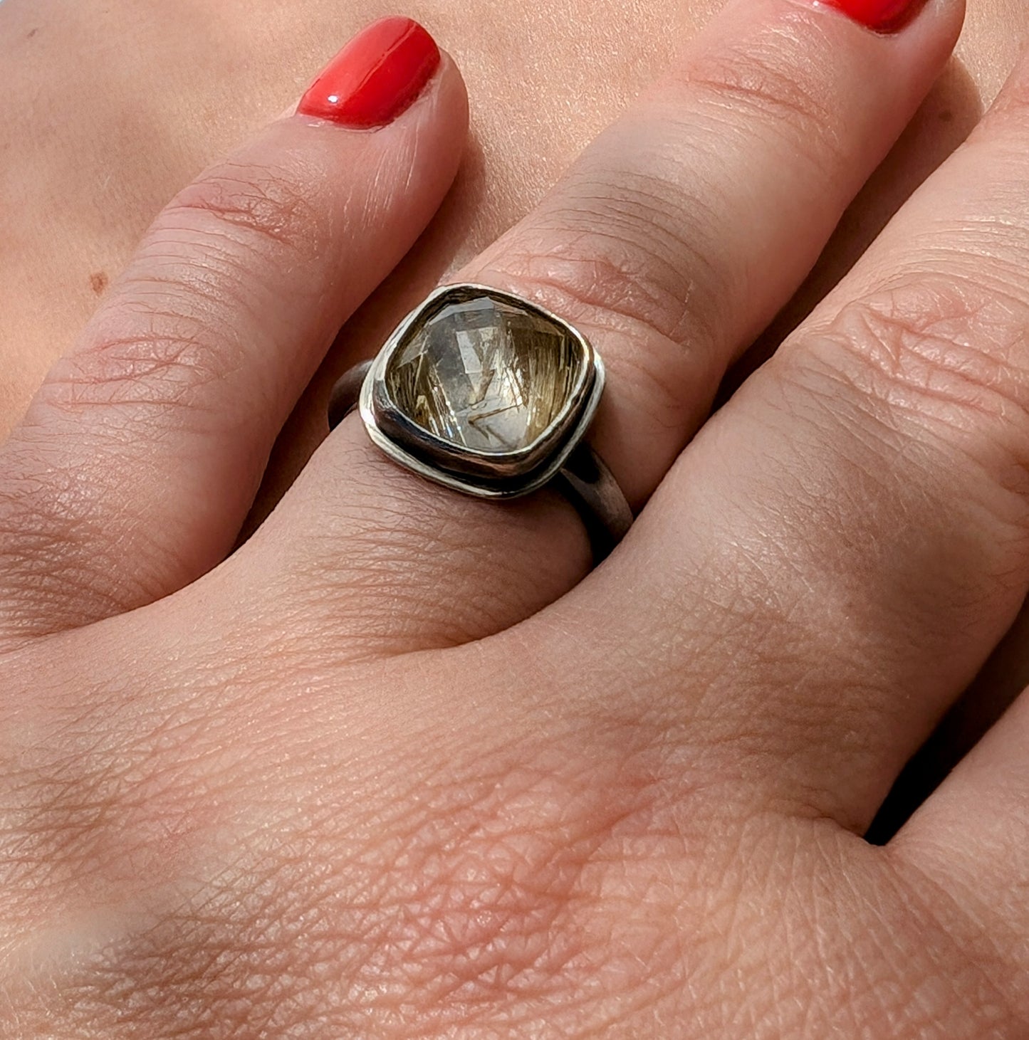 Rutile quartz ring