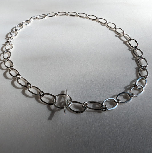 Oval and circle link chain