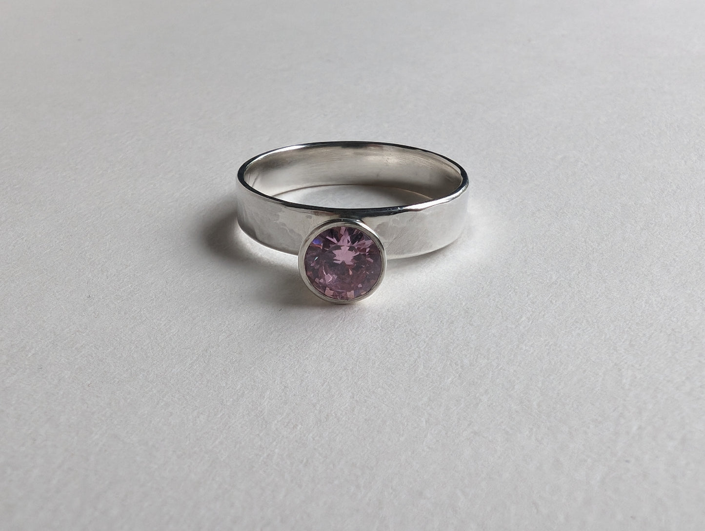 Pink CZ ring