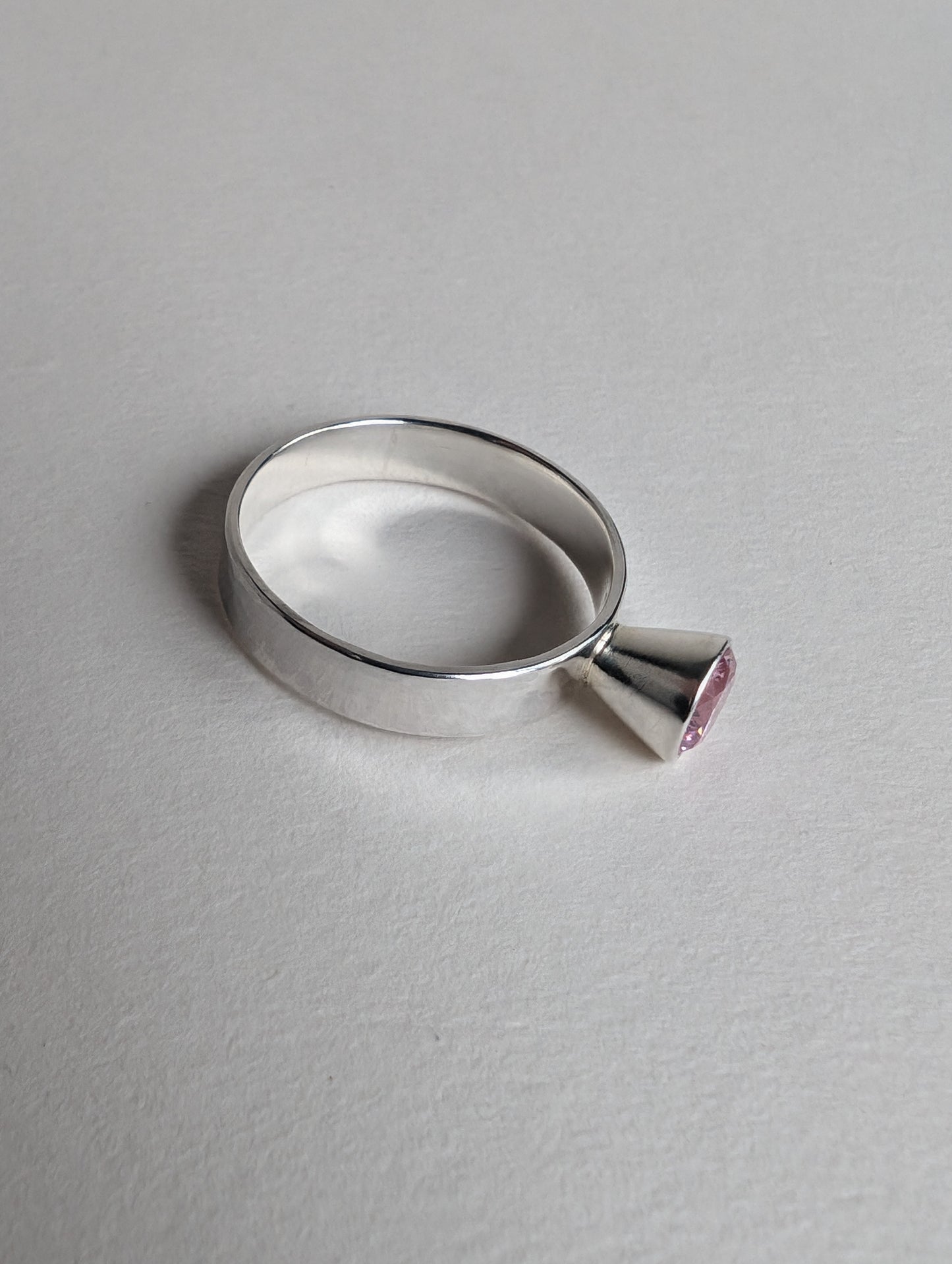 Pink CZ ring