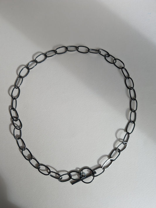 Black silver chain