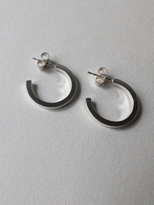 Chunky silver hoop earrings