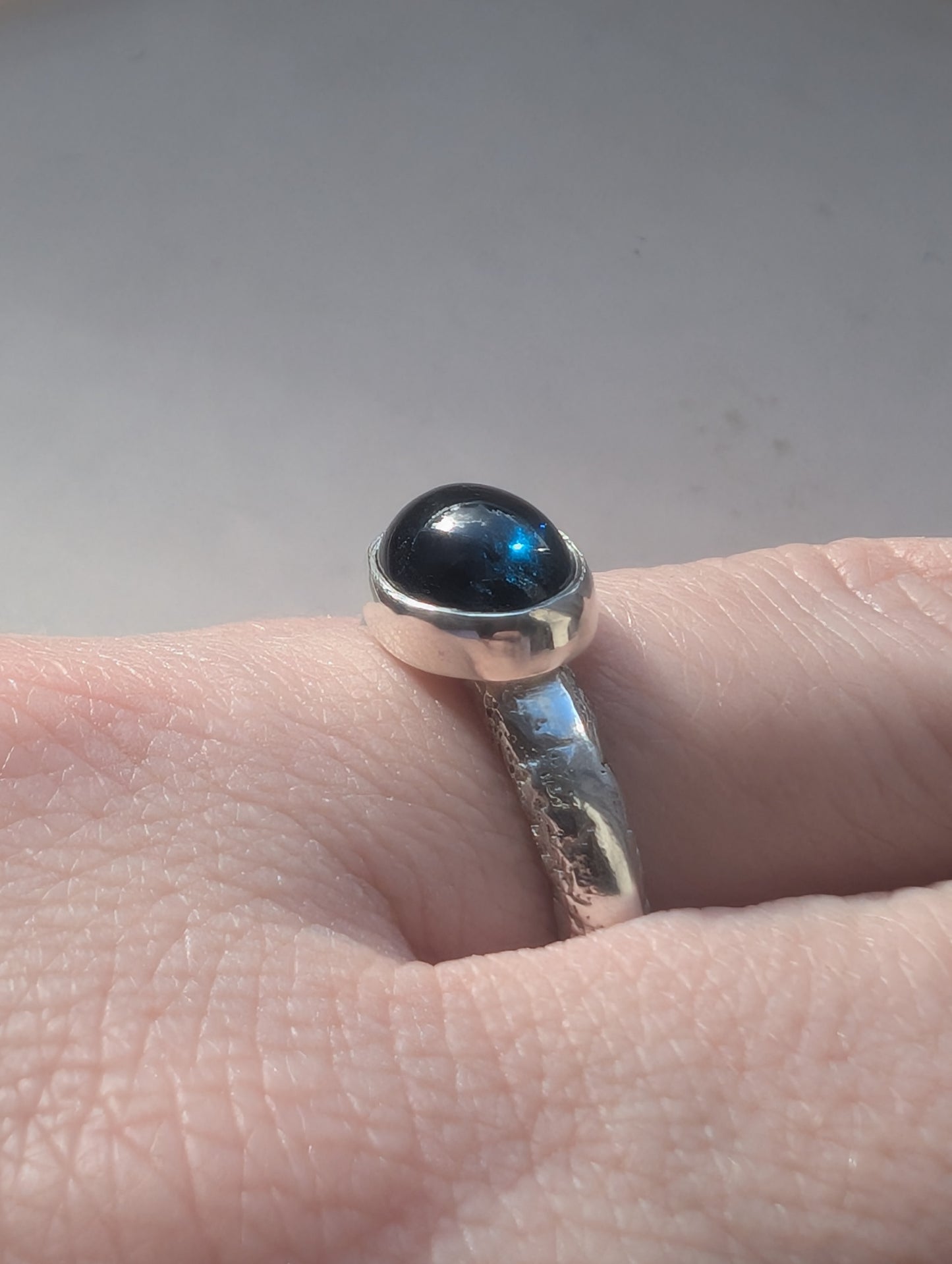 Deep blue tourmaline ring