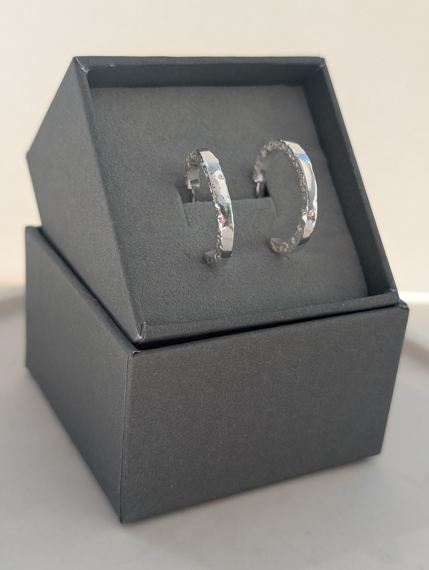 Sand cast hoops earrings