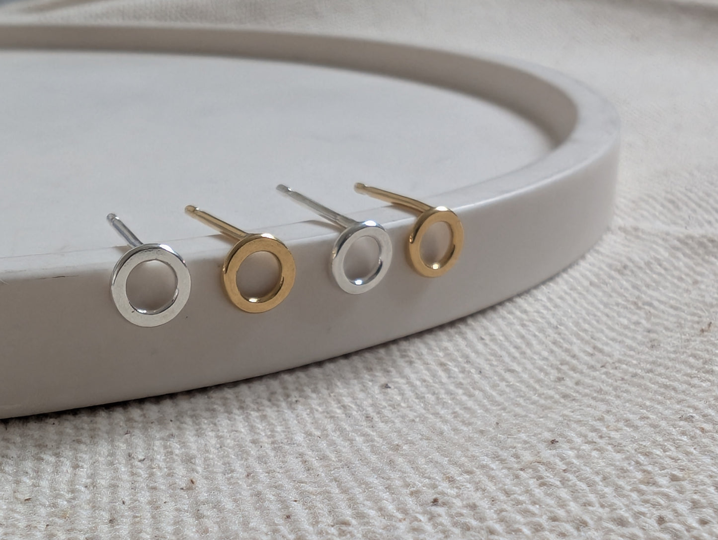 Little gold circle studs
