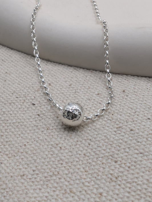 Silver bead necklace