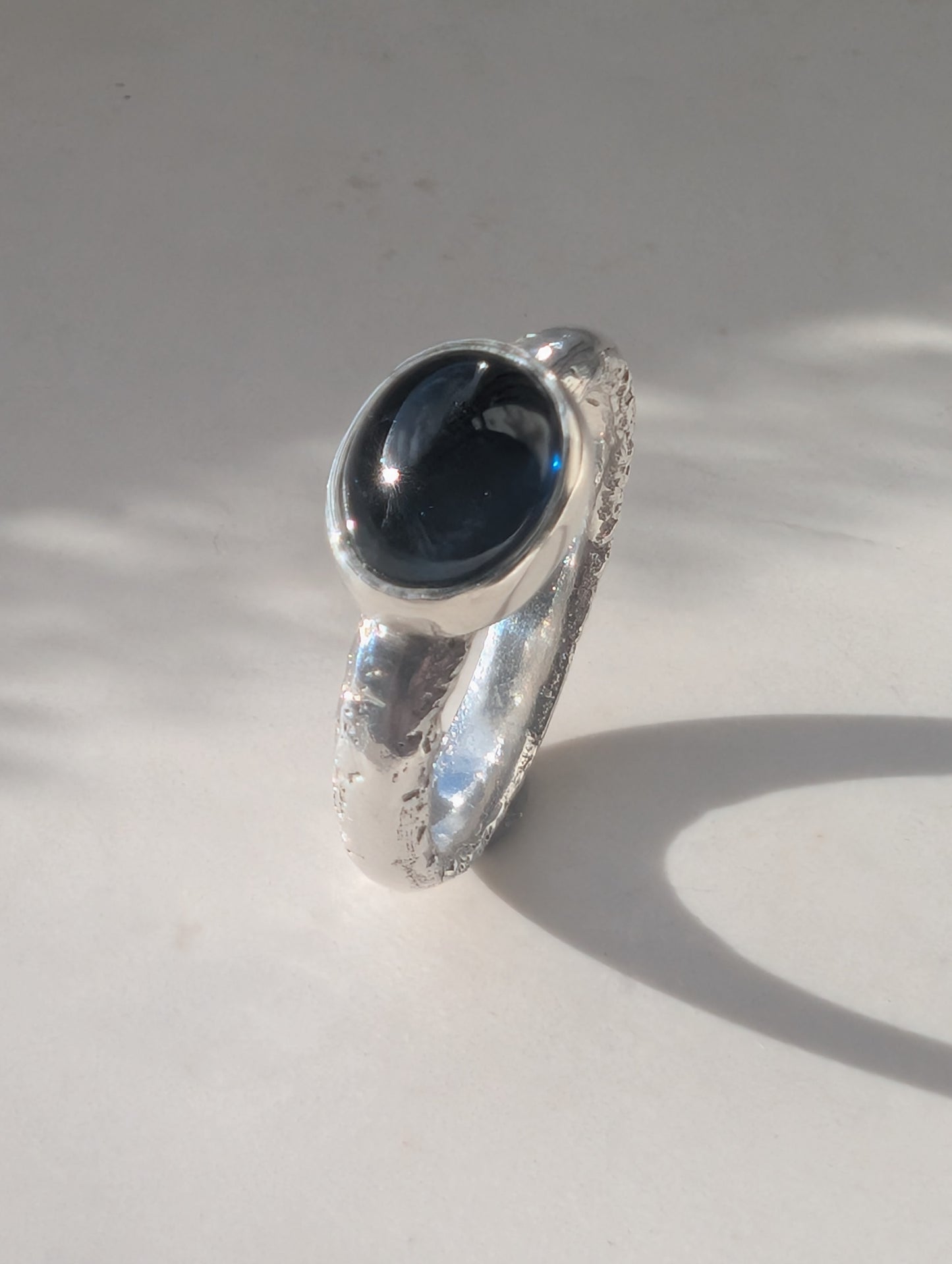 Deep blue tourmaline ring