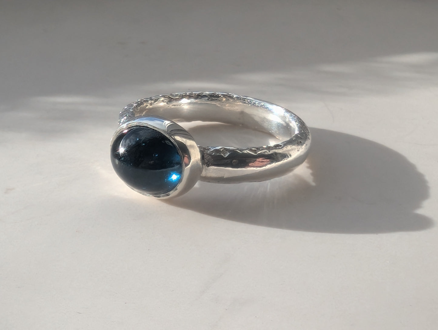 Deep blue tourmaline ring